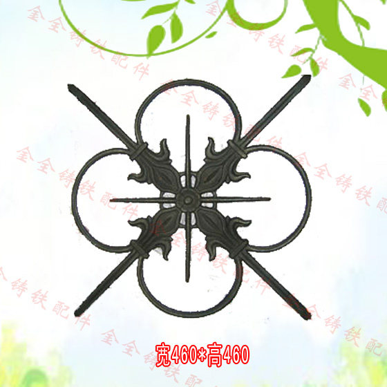 Classic European style iron art cast flower accessories Thermal selling raw iron door railing spot raw material 460 * 460