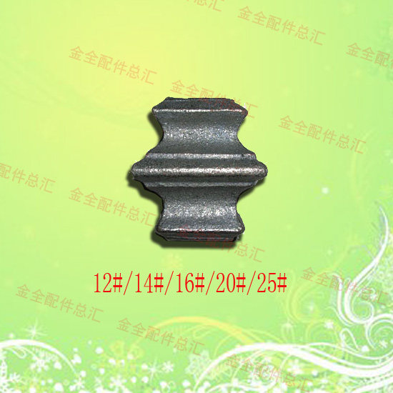 Wear 12 14 16 20 25 square tube cast iron decorative head pig iron hollow joint fittings set seat manufacturers hot sale