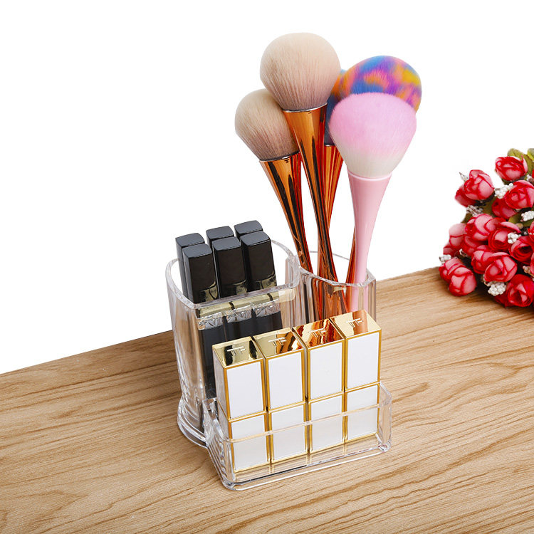 High-end thickened makeup brush storage box pen holder eyebrow pencil box lipstick box mascara brush set lip glaze finishing box