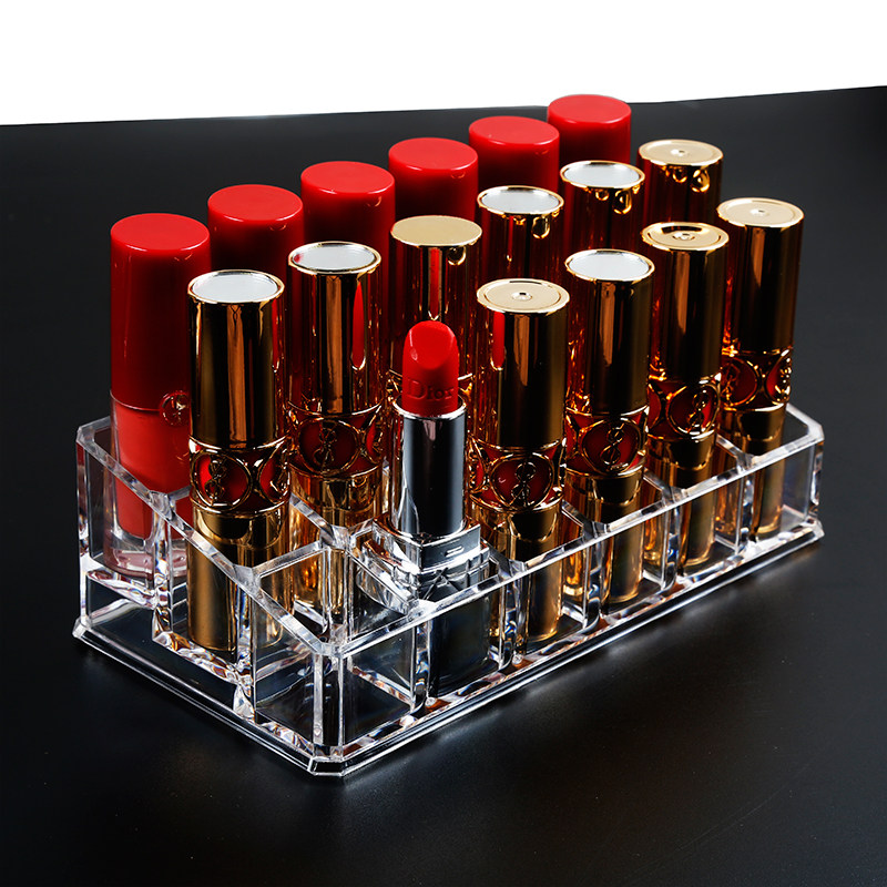 Transparent thickened acrylic top notch red seat 18 Gnail polish mouth red box Display shelf Entrance Red Shelf containing box