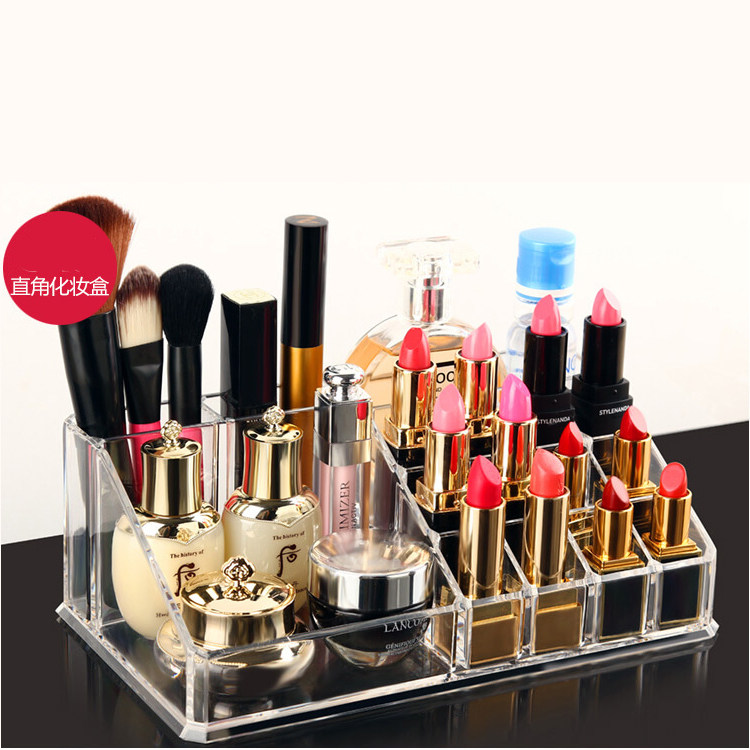 Desktop Cosmetics Storage Box Crystal Transparent Cosmetic Jewelry Organizer Cosmetics Decorative Box Rack