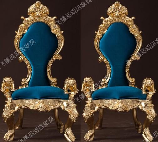 Neoclassical European-Style High-Back Decorative Hotel Lobby Leopard Princess Chair  Straight Furniture Single Simple