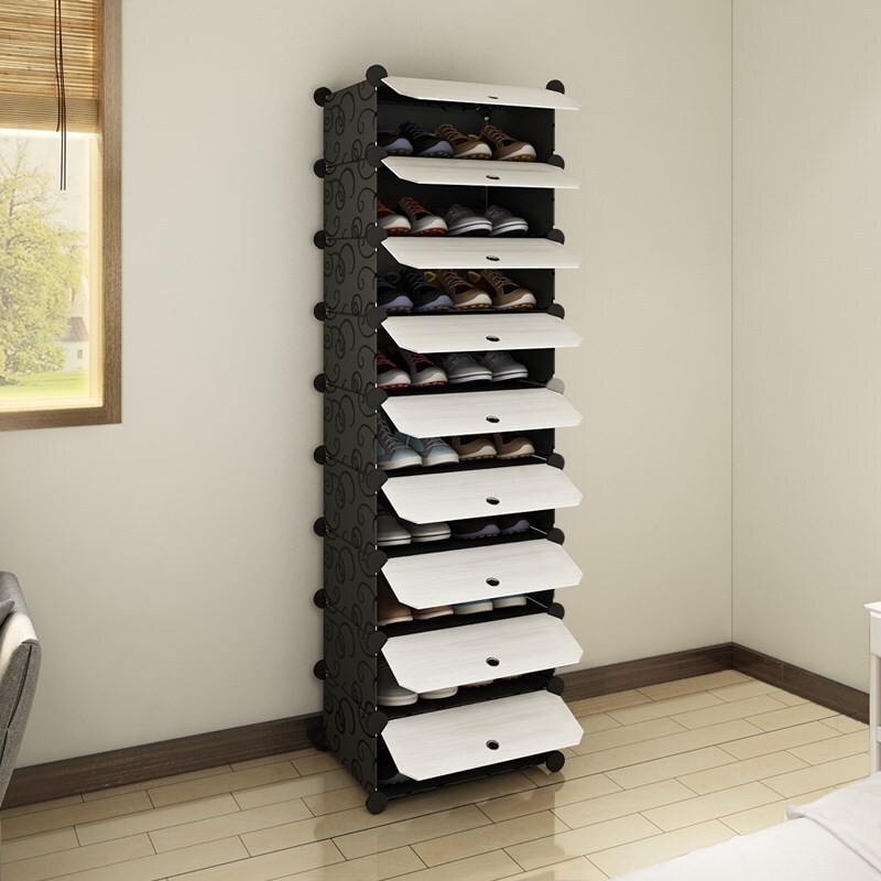 Simple Yang Shoe Rack Energy Shoe Cabinet Dorm Room Home Multilayer Assembly Plastic Economy Type Anti Dust Shoe Holder Containing Cabinet Large Capacity