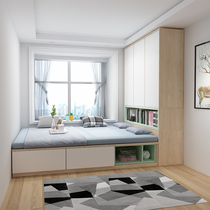 Modern simple 1 35 tatami bed wardrobe one small apartment 1 2 single bed 1 5 meters storage double bed