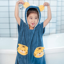Bathrobe Thickened Child Girl Cloak Bathing Skirt Baby Bath Towel Boy Soft Coral Suede With Cap 2022 New