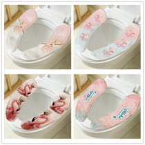 Toilet mat set simple toilet stickers k cartoon flamingo hook toilet toilet toilet toilet toilet decorative mat