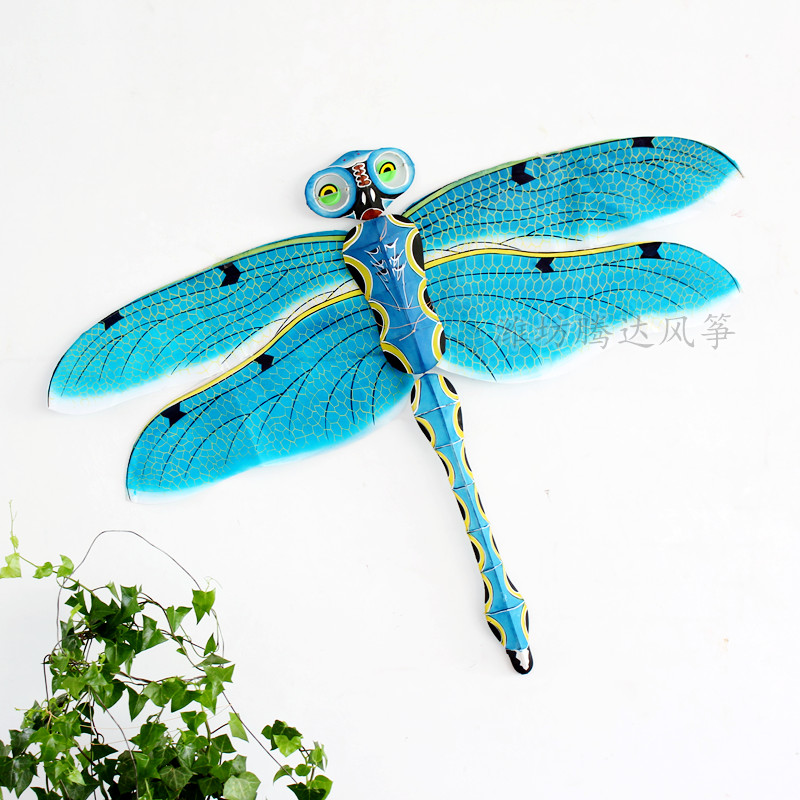 Weifang Traditional Bamboo Zstereo Blue Dragonfly Kite Decoration Exhibition Photo Props Kite beautiful handmade teaching-Taobao