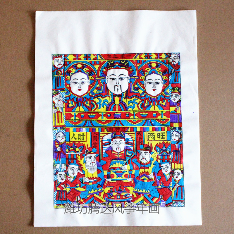 Manufacturer Weifang Yangjiabu Handmade Year Painting Foci, Wangye Xuanxuan Paper Year Painter Traditional handmade printed annual goods