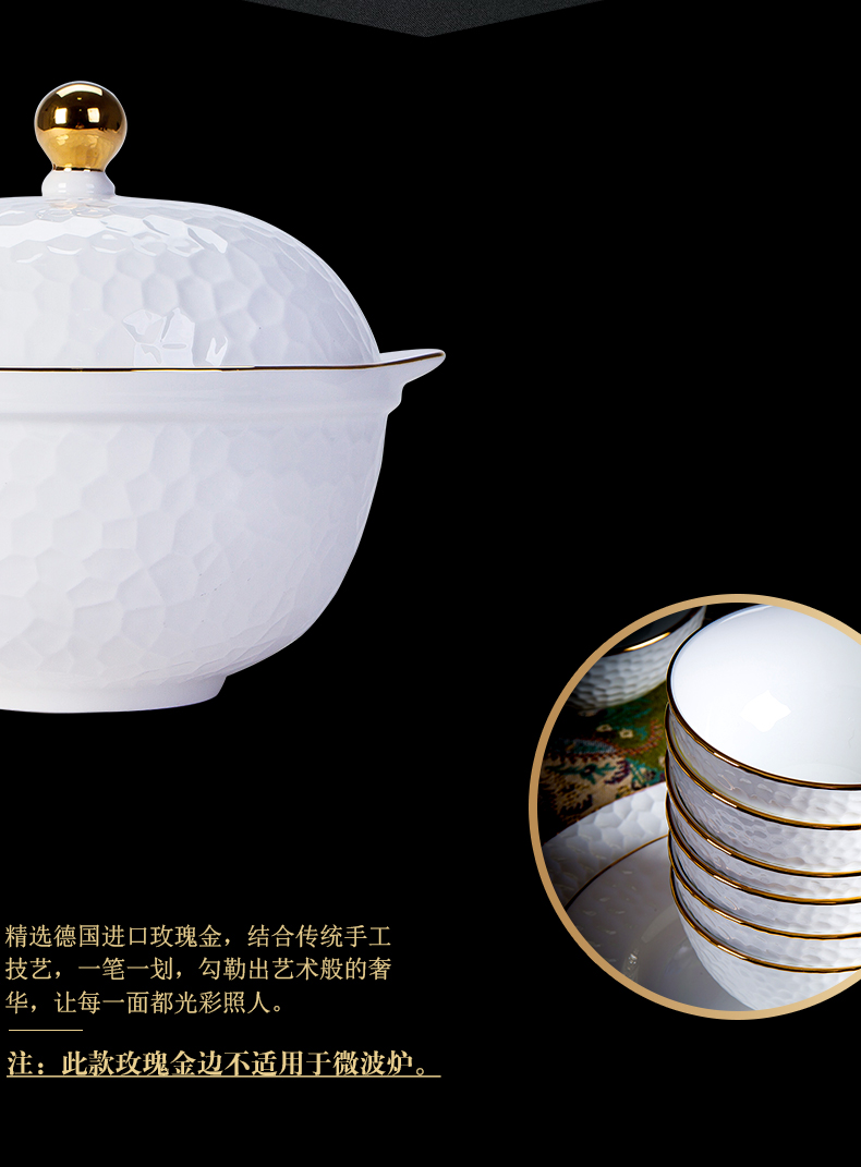 Jingdezhen pure white ipads porcelain tableware suit dishes suit dishes of Chinese style household contracted