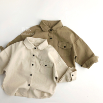 British Next Road childrens shirt spring and autumn new baby pure cotton loose jacket for boys and girls with western style