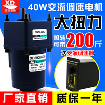 40W AC speed regulation motor gear reduction AC motor low noise high torque 220V slow motor