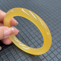 Ruihuang Cui Natural Jade Burmese Material Huanglong Jade Ice Yellow Round Bracelet 55 Circle Jade Bracelet Fine Jewelry Certificate