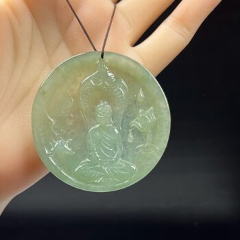 Natural jade fine jewelry myanmar jade jade buddha pendant amitabha sweater chain jade pendant gift