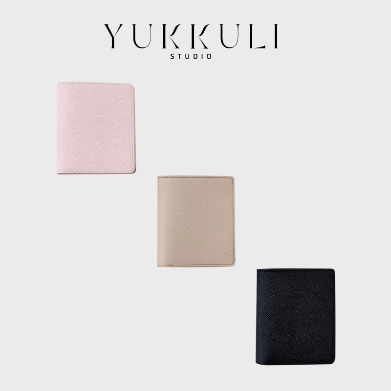 Yukkuli Original First-Layer Cowhide Short Wallet, Card Holder, All-In-One, Thin, Compact, Short Wallet for Men and Women