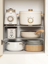 Kitchen retractable storage rack countertop plate pot rack under the cabinet layered sink partition storage bowl rack 0124f