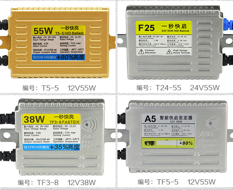 Xe máy xenon ánh sáng ballast xenon ánh sáng đèn pha một giây nhanh 12v35w55w ballast điều chỉnh đèn trắng xe máy