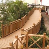 Kunming anti-corrosion wooden plank road guardrail professionally customizes new outdoor handrail kiosk wooden house to undertake garden landscape