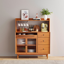Dining Side Cabinet Nordic Solid Wood Integrated By Wall Glass High Cabinet Kitchen Cabinet Lockers Tea Water Cabinet Wine Cabinet Small Family