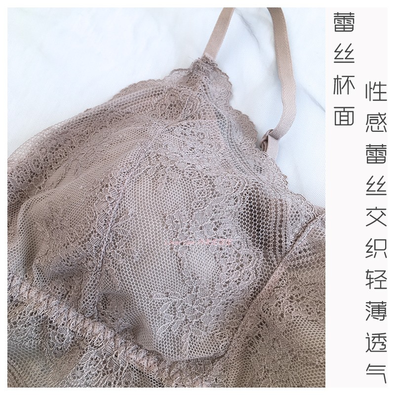 Maple Zhiwen bra openwork gợi cảm ren không dấu vết dày vừa không vòng thép tập hợp phong cách hàng đầu vẻ đẹp trở lại ngắn vest - Áo ngực thể thao áo lót đệm mỏng