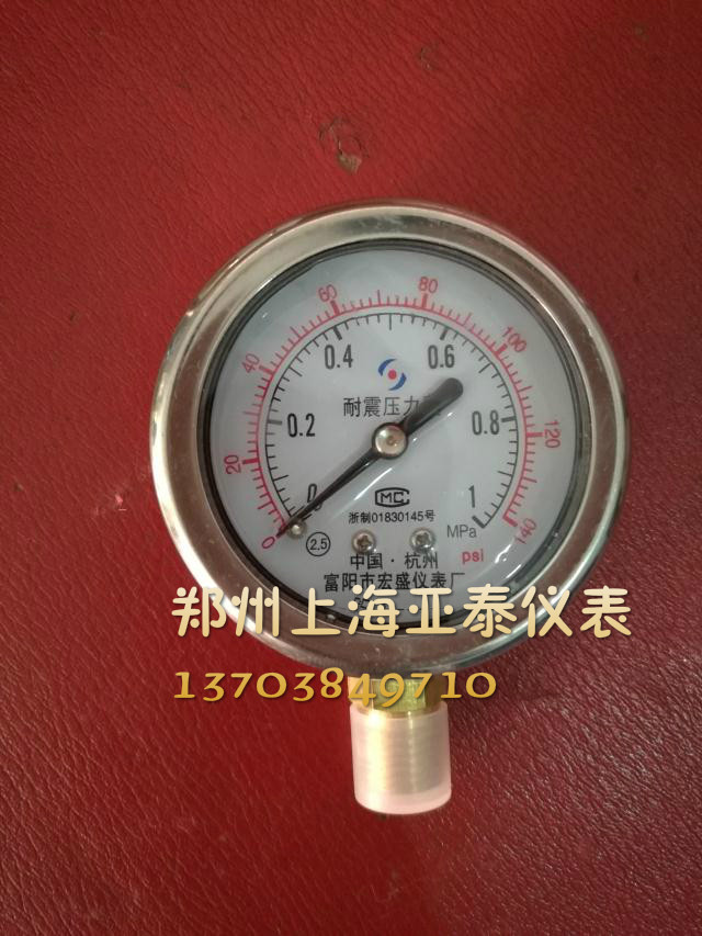 Hangzhou Fuyang Hongsheng meter plant is resistant to shock pressure gauge YN-60 0 ~ 1MPa-Taobao