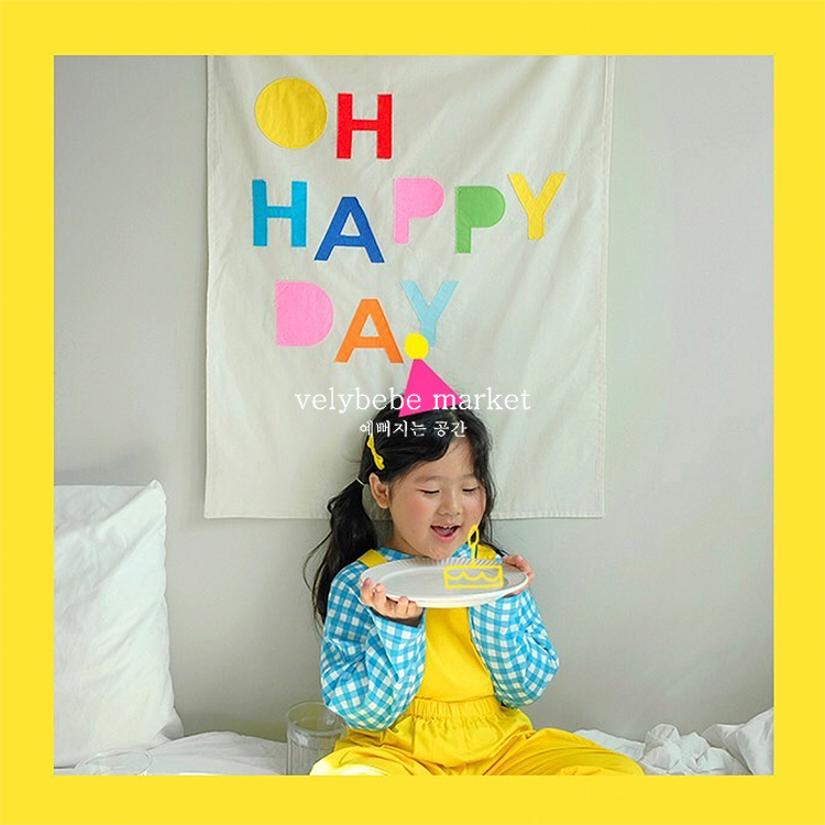 velybebe Korea Children's Room Background Happy Day Birthday Party Deco Prop to take photos