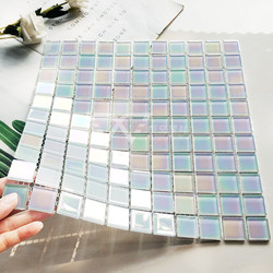 Casual Crystal Glass Mosaic Hand-Painted Blue Swimming Pool Bathroom Bathroom Tile Pool Fish Pond Background Wall