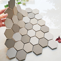 Soft light plain Morandi Jane ceramic full-body hexagonal mosaic tile bathroom kitchen living room background wall floor