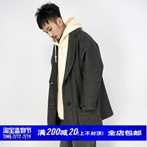 STR: OVERSIZE WOOLEN SUIT HEAVYWEIGHT IRREGULAR CUT OFF SHOULDER LOOSE WOOLEN SUIT