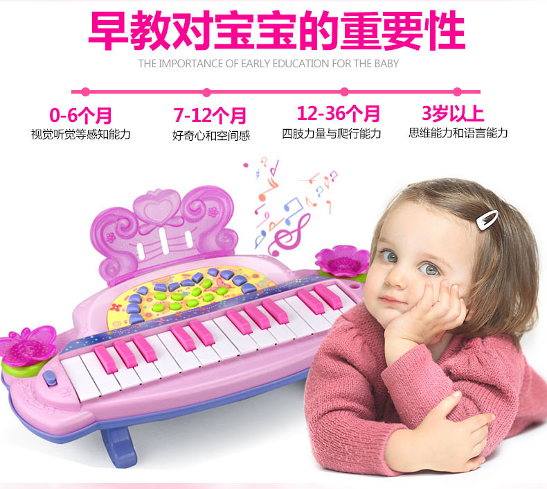 Bàn phím trẻ em đồ chơi trẻ sơ sinh 3-6 tuổi 1 giáo dục sớm âm nhạc câu đố khai sáng món quà bé gái đồ chơi piano đồ chơi