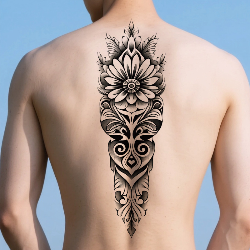 New Stylish Black Temporary Tattoo Stickers Waterproof for Men's Back and Women's Back, High-End, Sexy, Retro, Exquisite Patterns New Stylish Black Temporary Tattoo Stickers Waterproof for Men's Back and Women's Back, High-End, Sexy, Retro, Exquisite Patterns
