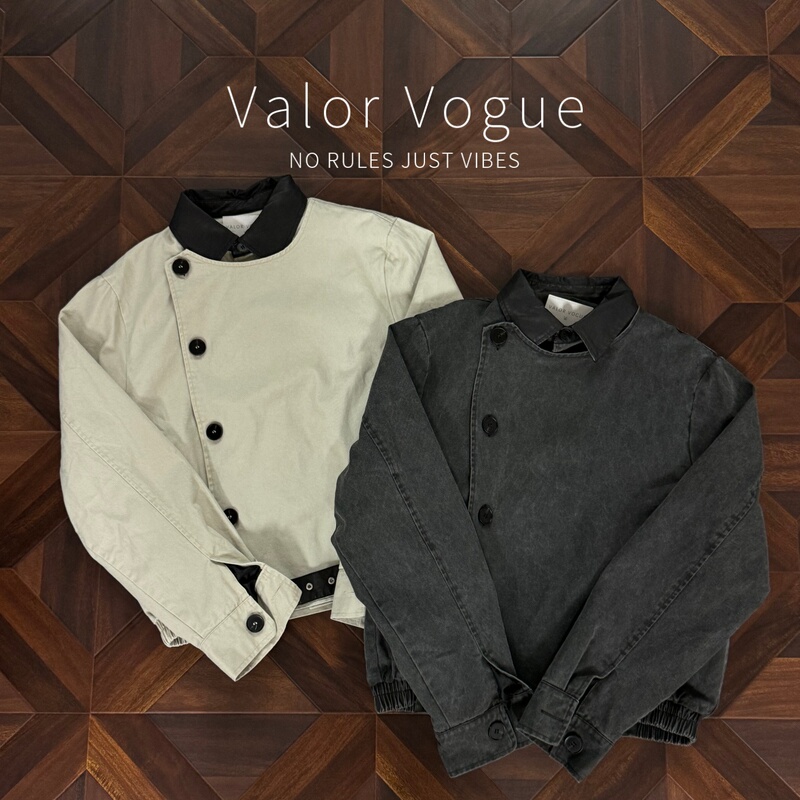 Valor Vogue 2026 Autumn New Trendy American Style Color-Block Hem Elastic Pure Cotton Jacket for Men Valor Vogue 2026 Autumn New Trendy American Style Color-Block Hem Elastic Pure Cotton Jacket for Men