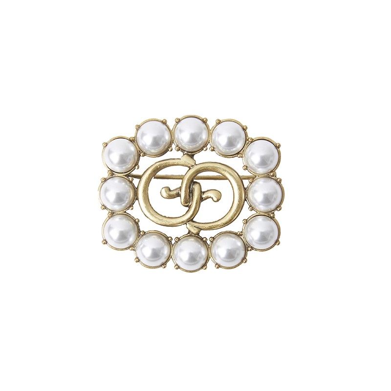 Brother Amasch Concerted Pearl Letter Brooch 2023 New 100 Hitch a Niche Temperament Accessories-Taobao