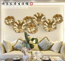 European metal wall decoration iron lotus leaf wall hanging home pendant soft equipment hotel model room handmade decoration