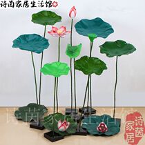 Metal sculpture floor ornaments simulation Iron Lotus Lotus Leaf Hotel lobby water landscape soft decoration