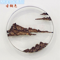 Chinese round wall hanging iron rockery wall decoration Hotel Club front desk background wall decoration living room dining room tea room pendant