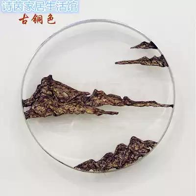 Chinese style round wall hanging Wrought iron rockery wall decoration Hotel clubhouse front desk background wall decoration Living room dining room tea room pendant