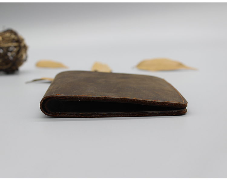 Theo dõi tốc độ ban đầu handmade ví ngắn ví nam lớp trên cùng da bò ví retro ví da ngựa điên ví cầm tay nữ mini