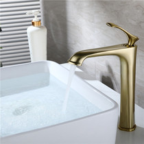 Wenjie full copper drawing gold basin faucet basin faucet cold and hot water wash basin faucet Nordic faucet