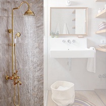Vinjie Nordic European-style Golden Shower Suit Antique Golden Large Shower Shower full copper shower Shower Booster