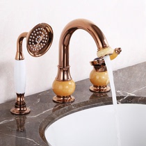 Wenjie Nordic all-copper European three-hole faucet split basin faucet hot and cold