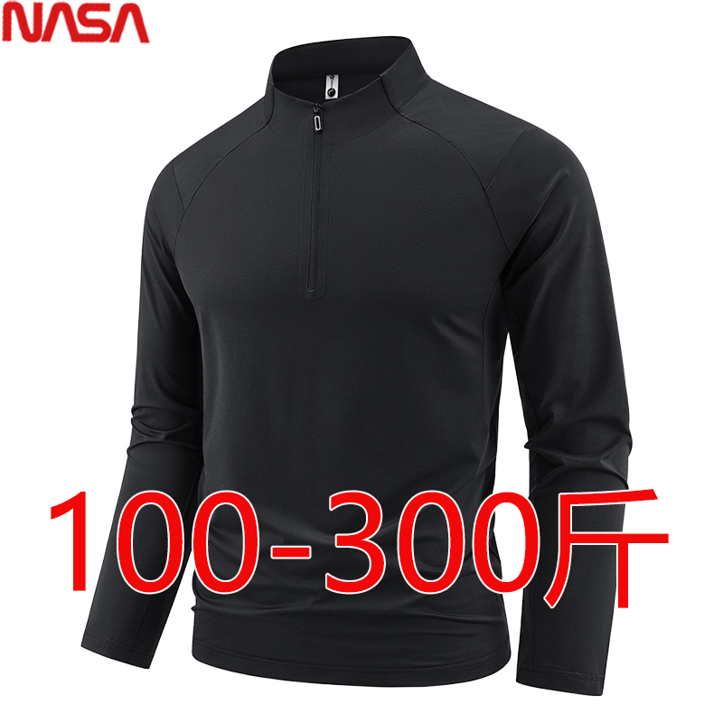 Nasa Long-Sleeve T-Shirt for Men, Plus Size, 2026 Spring and Autumn New Style, Ice Silk High-Elastic Cycling Shirt, Loose Fit 150kg Nasa Long-Sleeve T-Shirt for Men, Plus Size, 2026 Spring and Autumn New Style, Ice Silk High-Elastic Cycling Shirt, Loose Fit 150kg