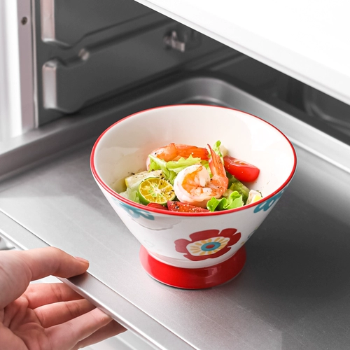 Кавашима дом японская керамическая миска в стиле керамическая миска с единственной красивой рисовой миской маленькая миска Симпатичная девочка Сердце Ковша Миска Высокая миска ноги