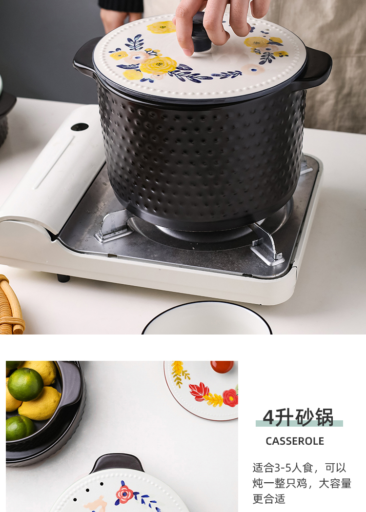 Sichuan in Japanese earthenware pot soup household gas ceramic casserole stew high - capacity, high - temperature small saucepan stone bowl