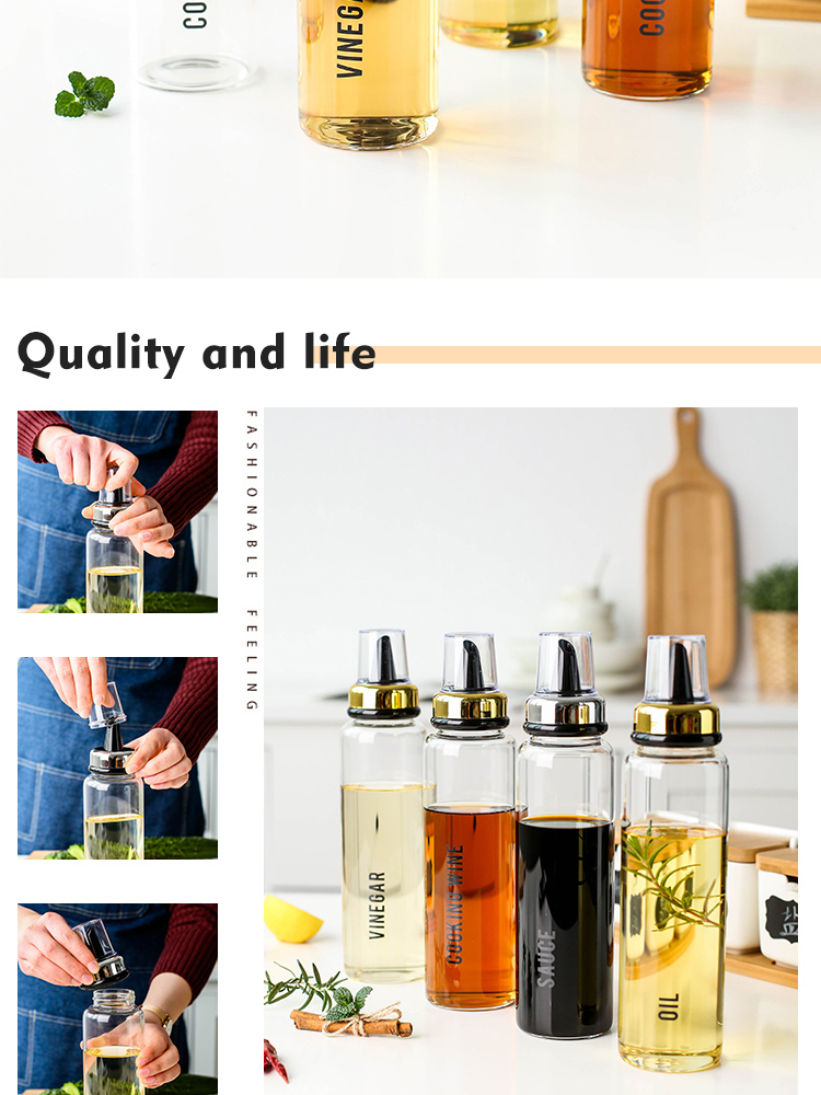 Sichuan and edible oil bottle in a glass of household kitchen capped vinegar sauce pot small bottles of perfume oil bottle oil can