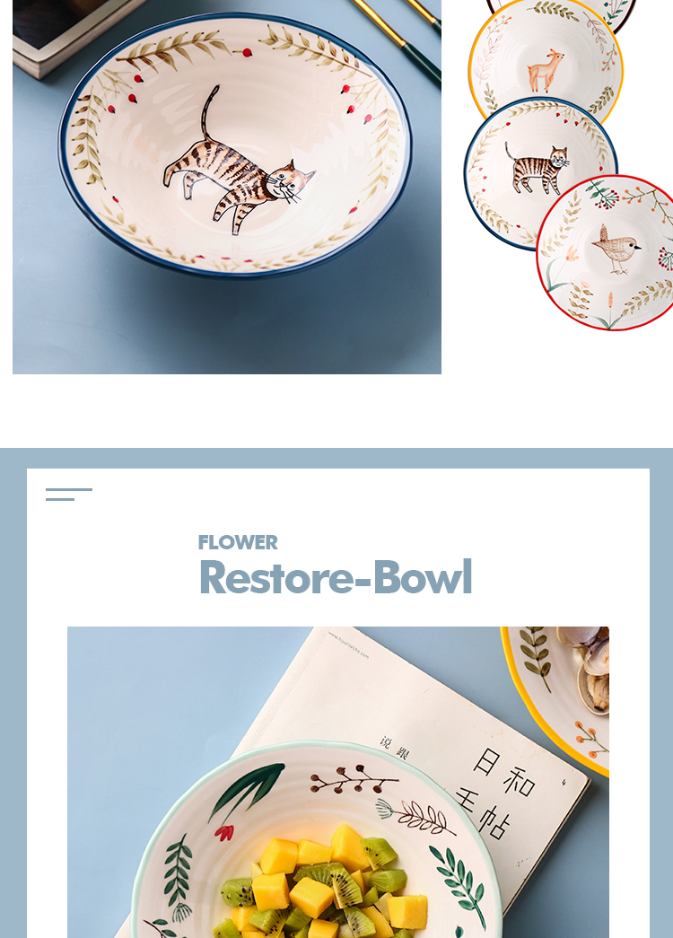 Island house Japanese rainbow such as bowl in a single creative household size, special ceramic bowl to eat beef noodles, mix rainbow such to use such shop