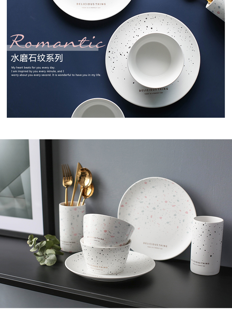 In northern sichuan ins colors on ceramic tableware plate household jobs steak plate plate western food plate of A - 61