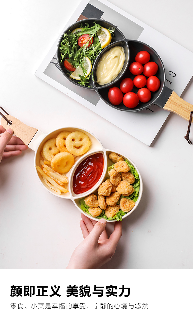 Sichuan island house have the handle frame ceramic fruit bowl of household creative snack tray snack plate tea tray snack plate