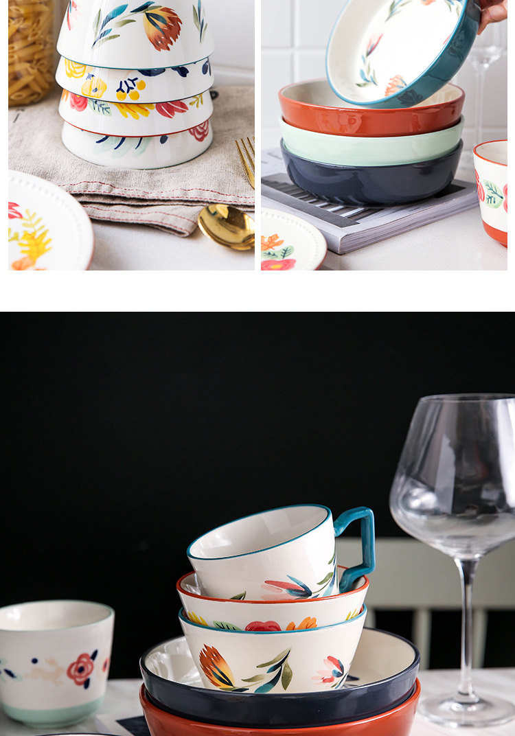 Four seasons in a Japanese ceramics tableware a sichuan people eat breakfast bowl chopsticks single a delicate dishes suit of household