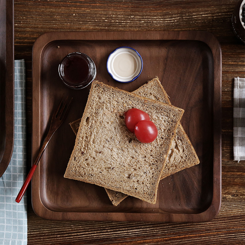 Sichuan tray was in a black walnut real wood, a rectangle home water glass tableware cup tray was Japanese wooden plate