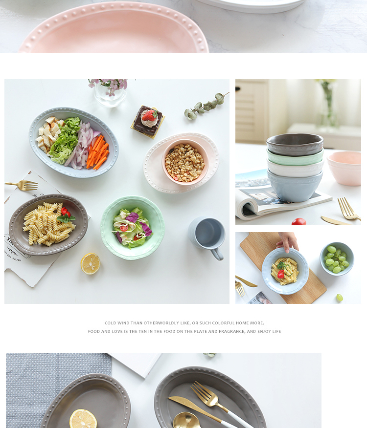 Sichuan island house bead series ceramic rice bowl salad bowl fish dish paella dish dish oval plate PZ - 121